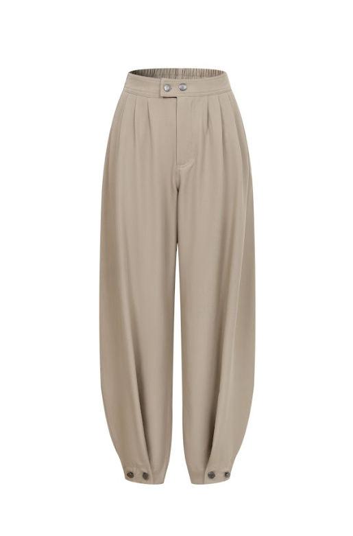 The Sera Woven Barrel Trousers