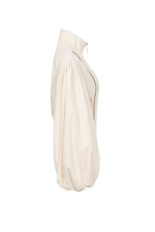Super Puffed Sleeves Piping Detail Jacket