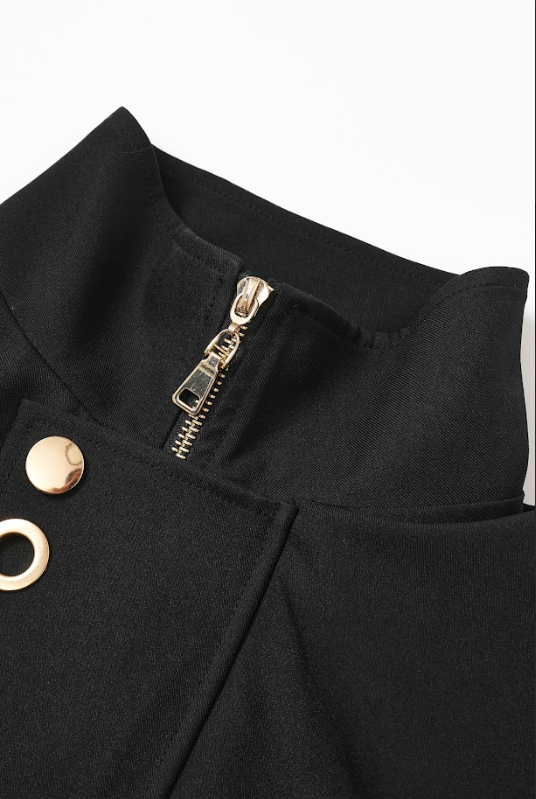 Grommet Detail Twill Jacket