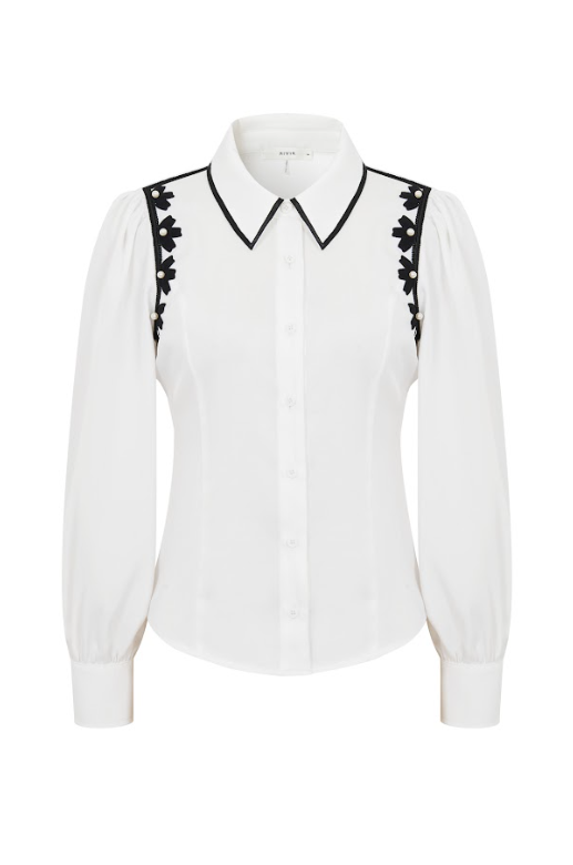 Lunette Embroidered Long Sleeve Woven Shirt