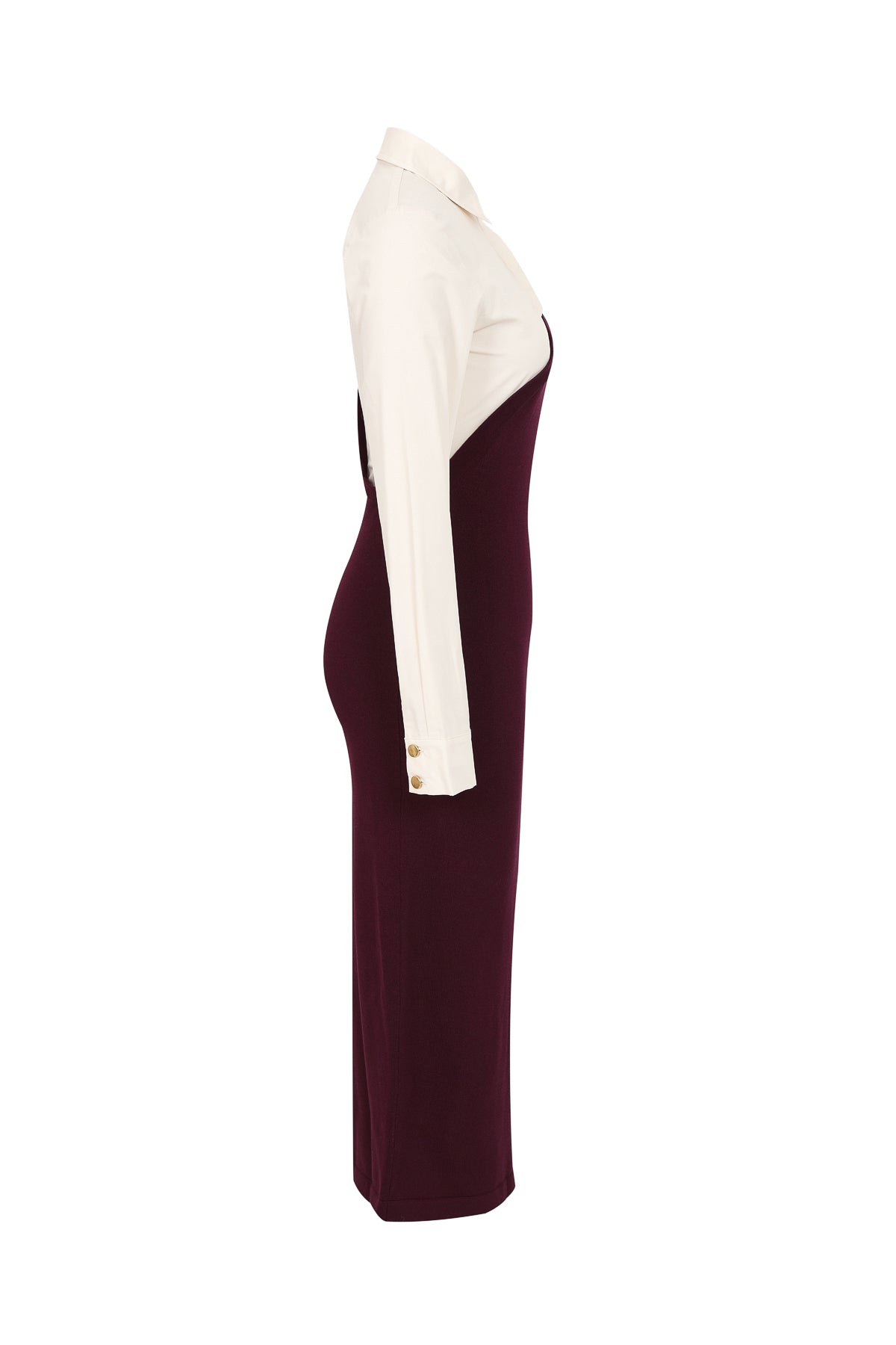 Asymmetrical Shirt Knit Mix Midi Dress