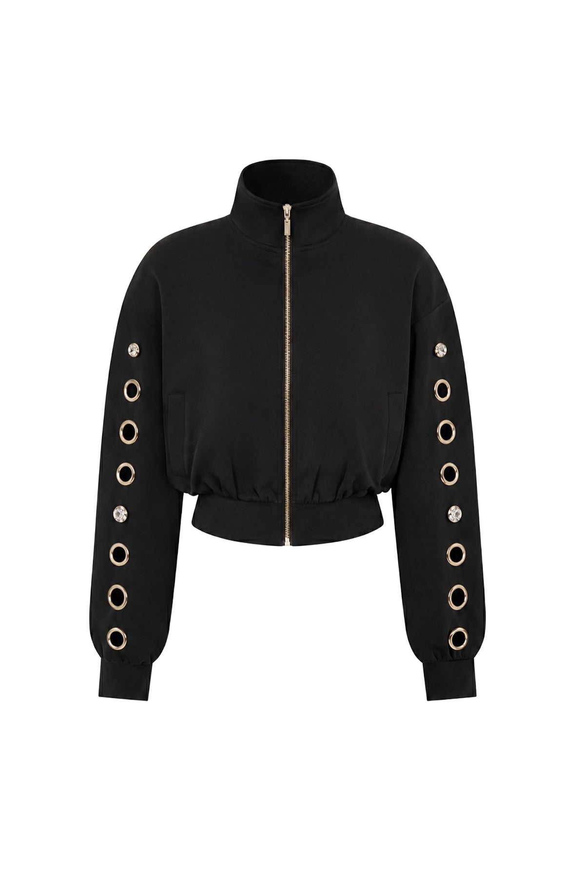 Grommet Detail Sweat Jacket