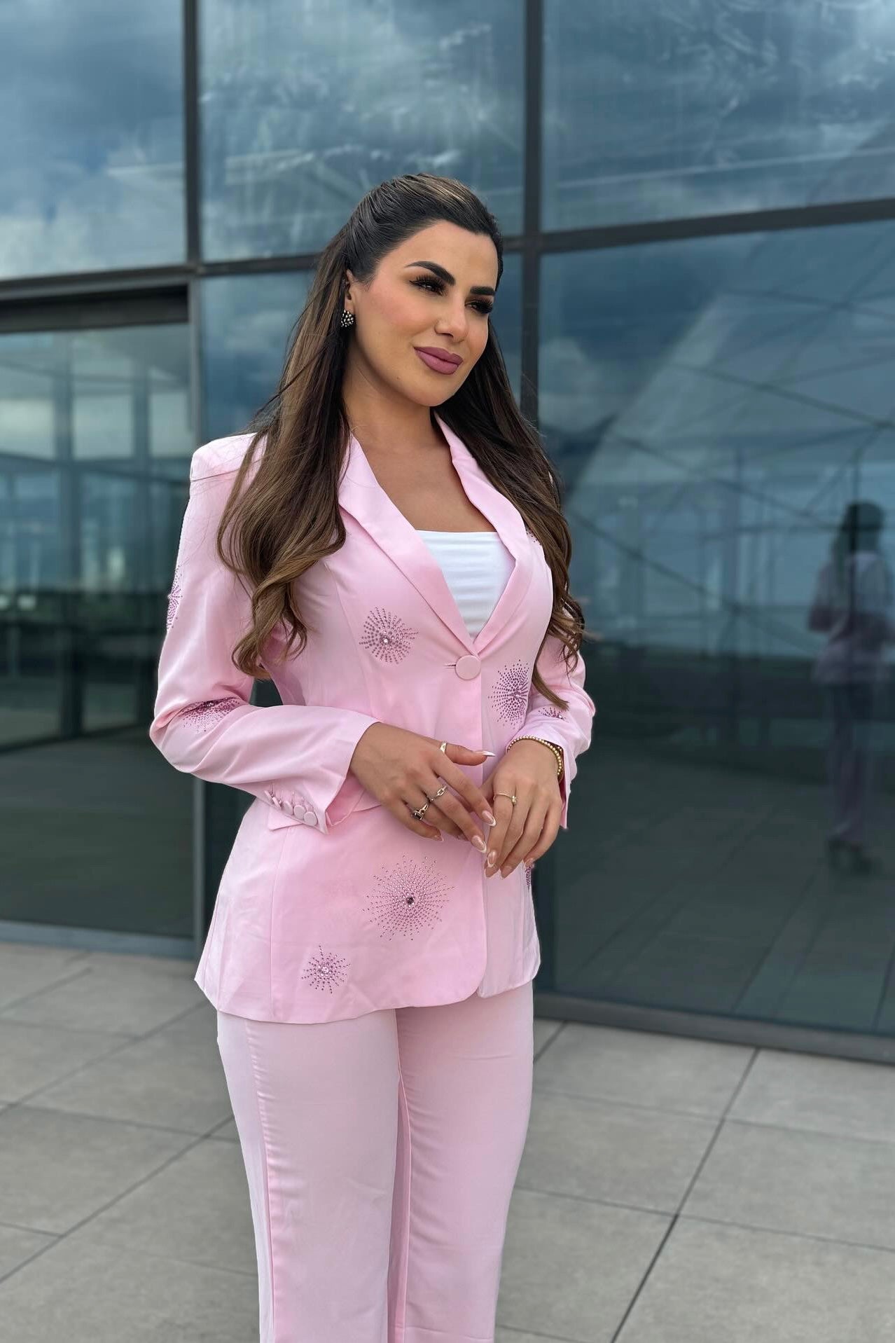 Time To Shine Embellished Blazer & Pants Set