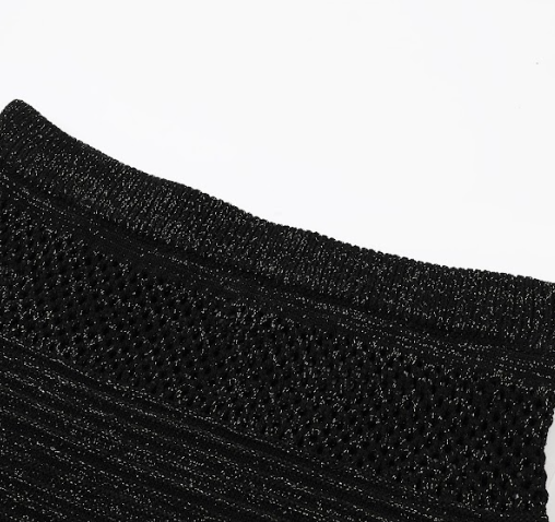 Crochet Lurex Knit Skirt