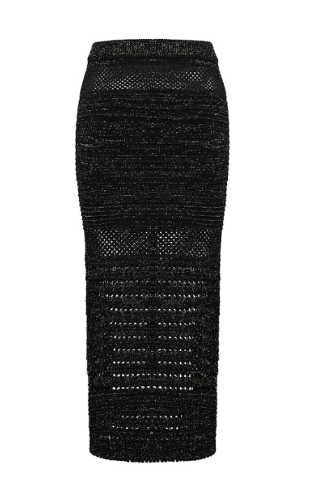 Crochet Lurex Knit Skirt
