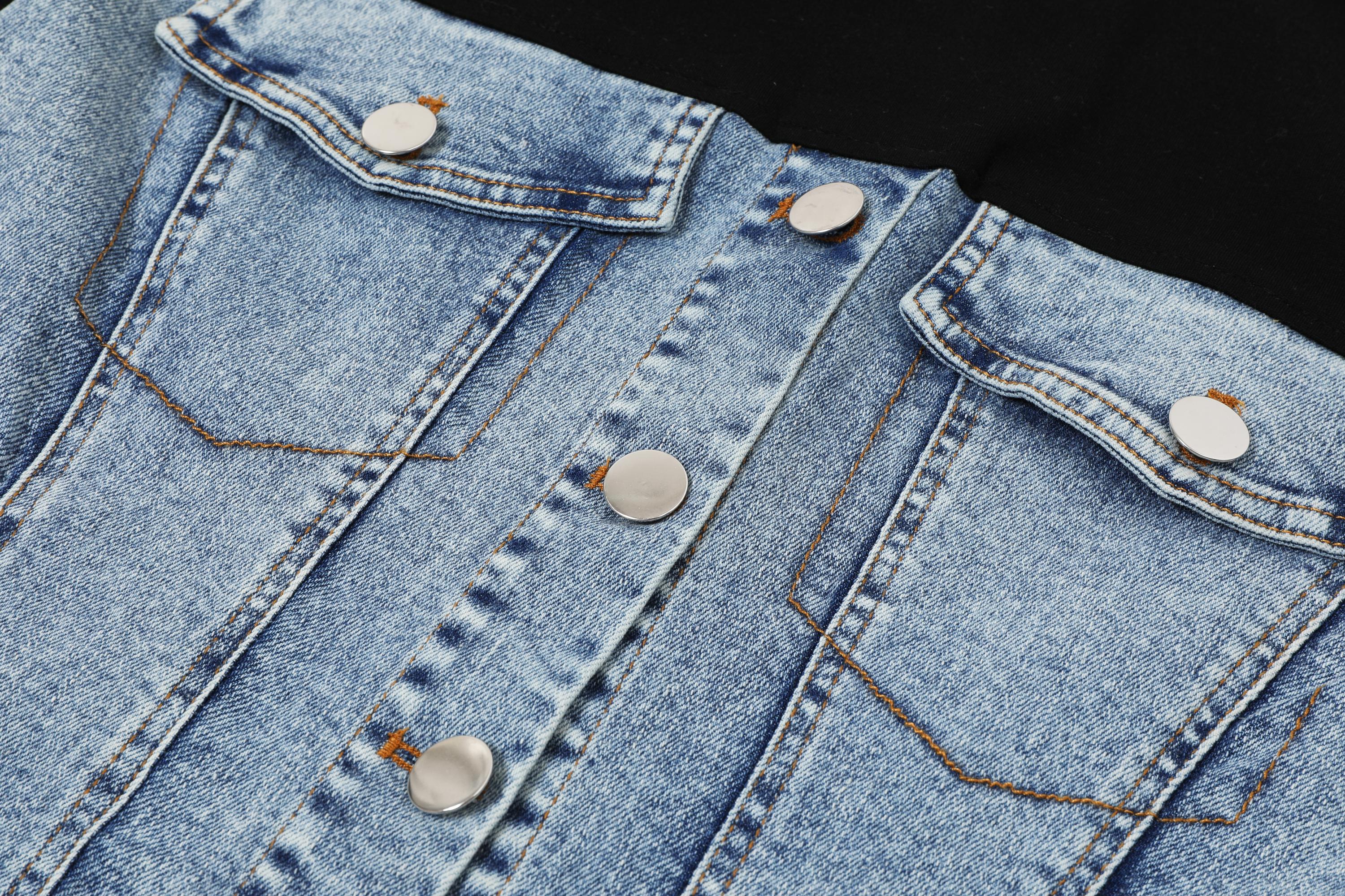 Marzi Mixed Media Denim T-shirt