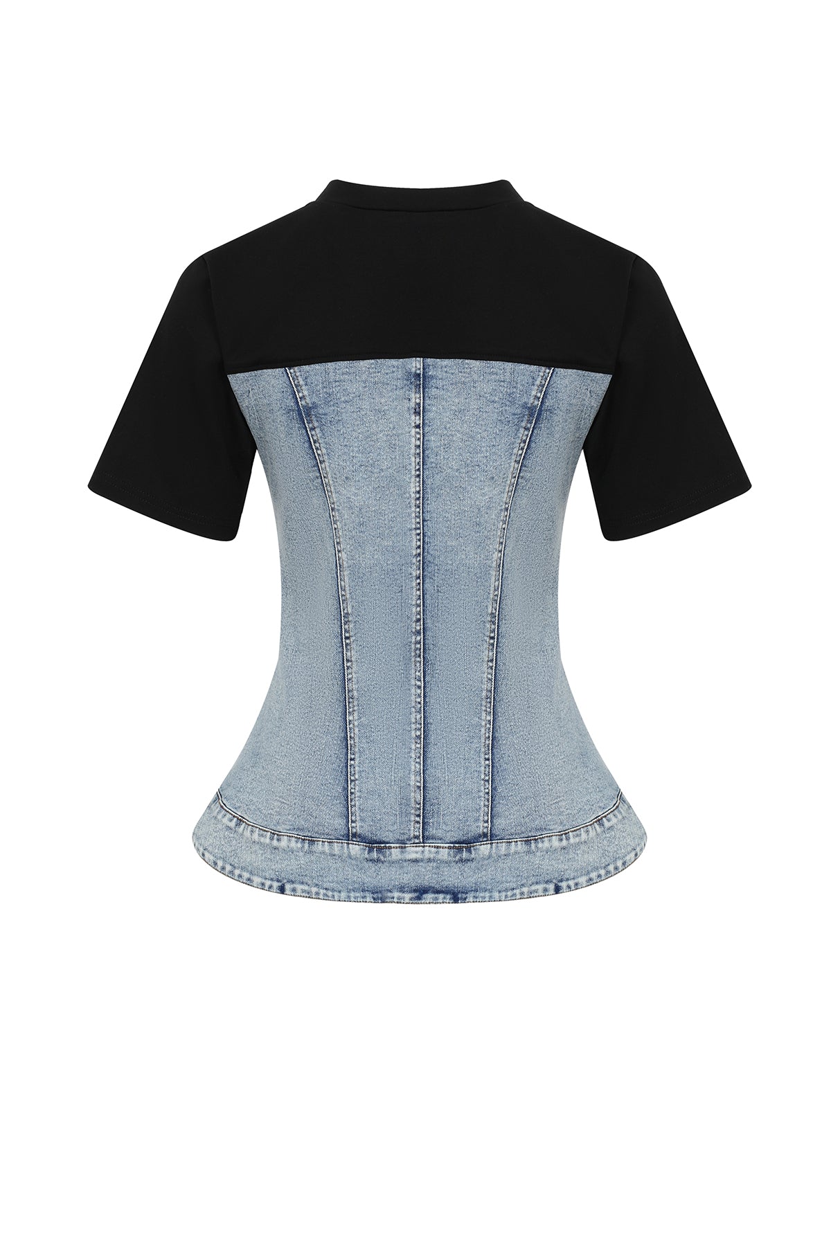 Marzi Mixed Media Denim T-shirt