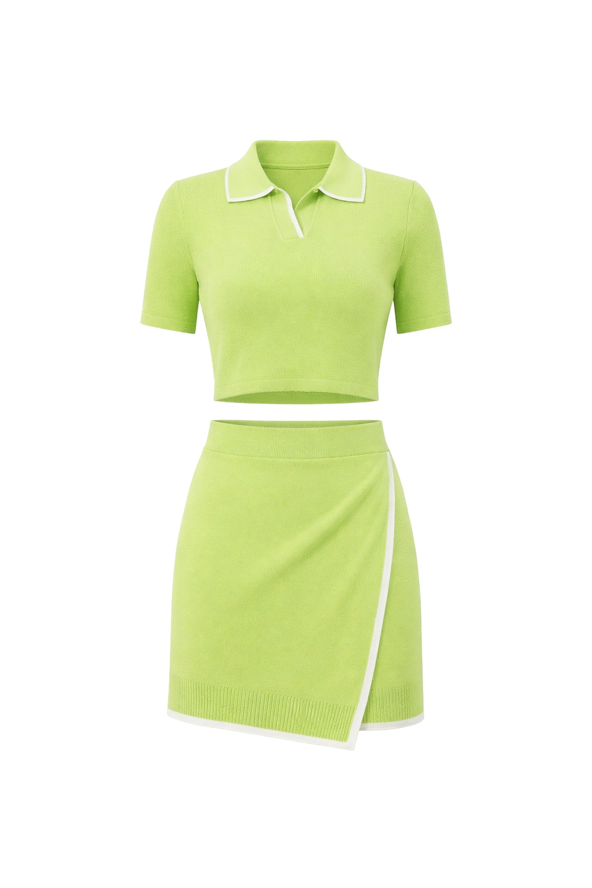 Knit Crop Top and Wrap Skirt Set
