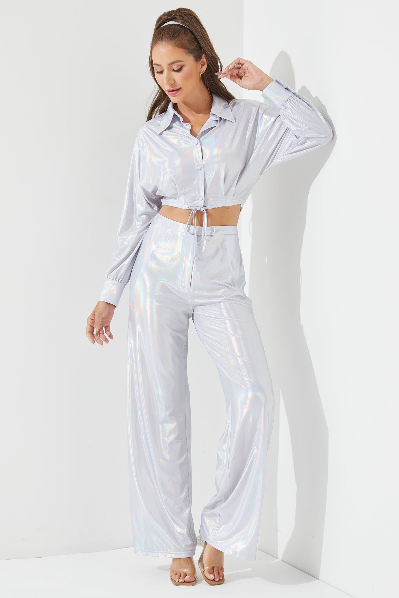 Cropped Dolman Long Sleeve Top and Pants Set