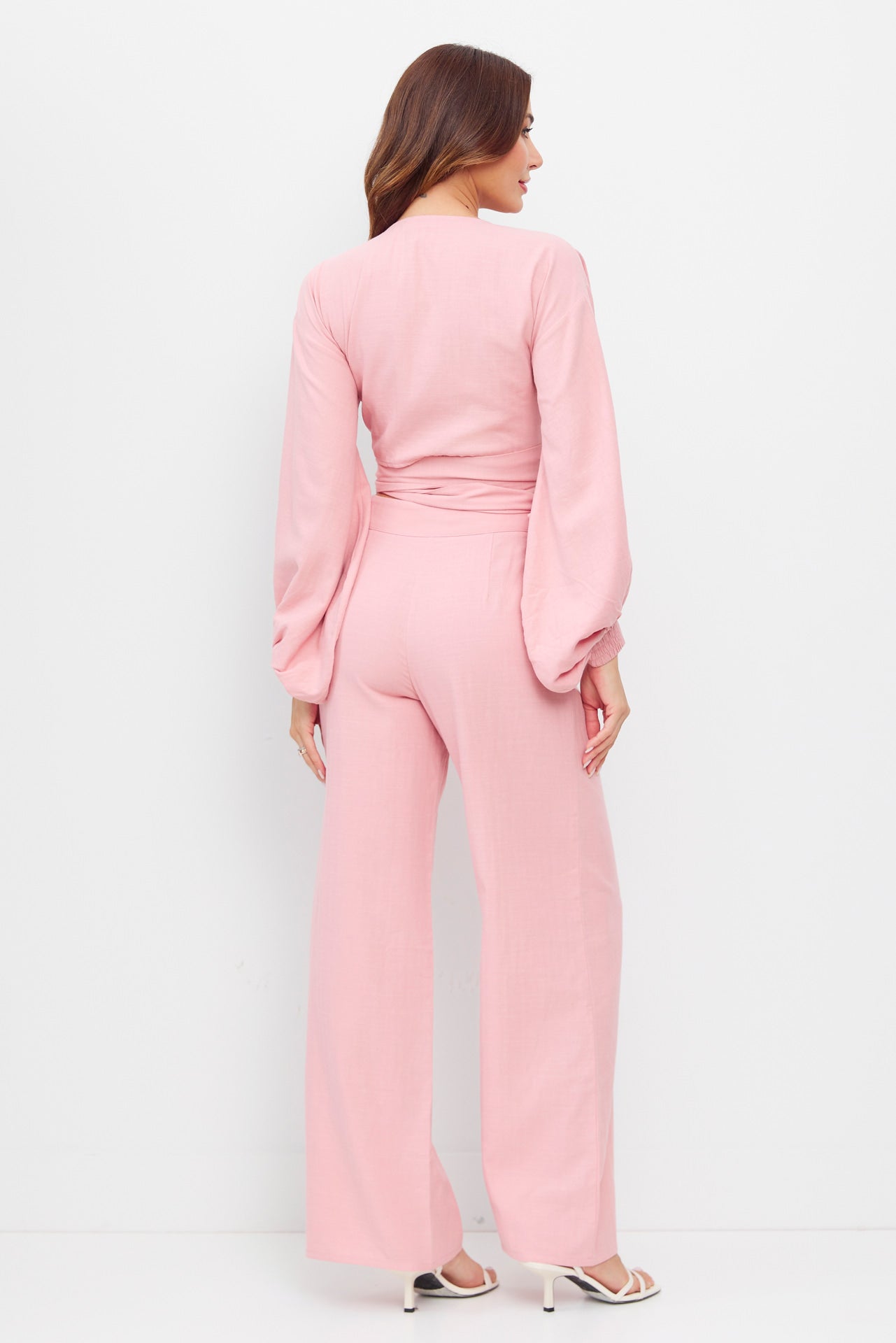 Balloon Sleeve Top & Pleated Detail Pant Set