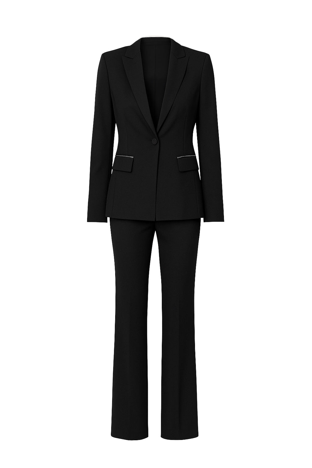 Woven Blazer With Rhinestone and Pants Set