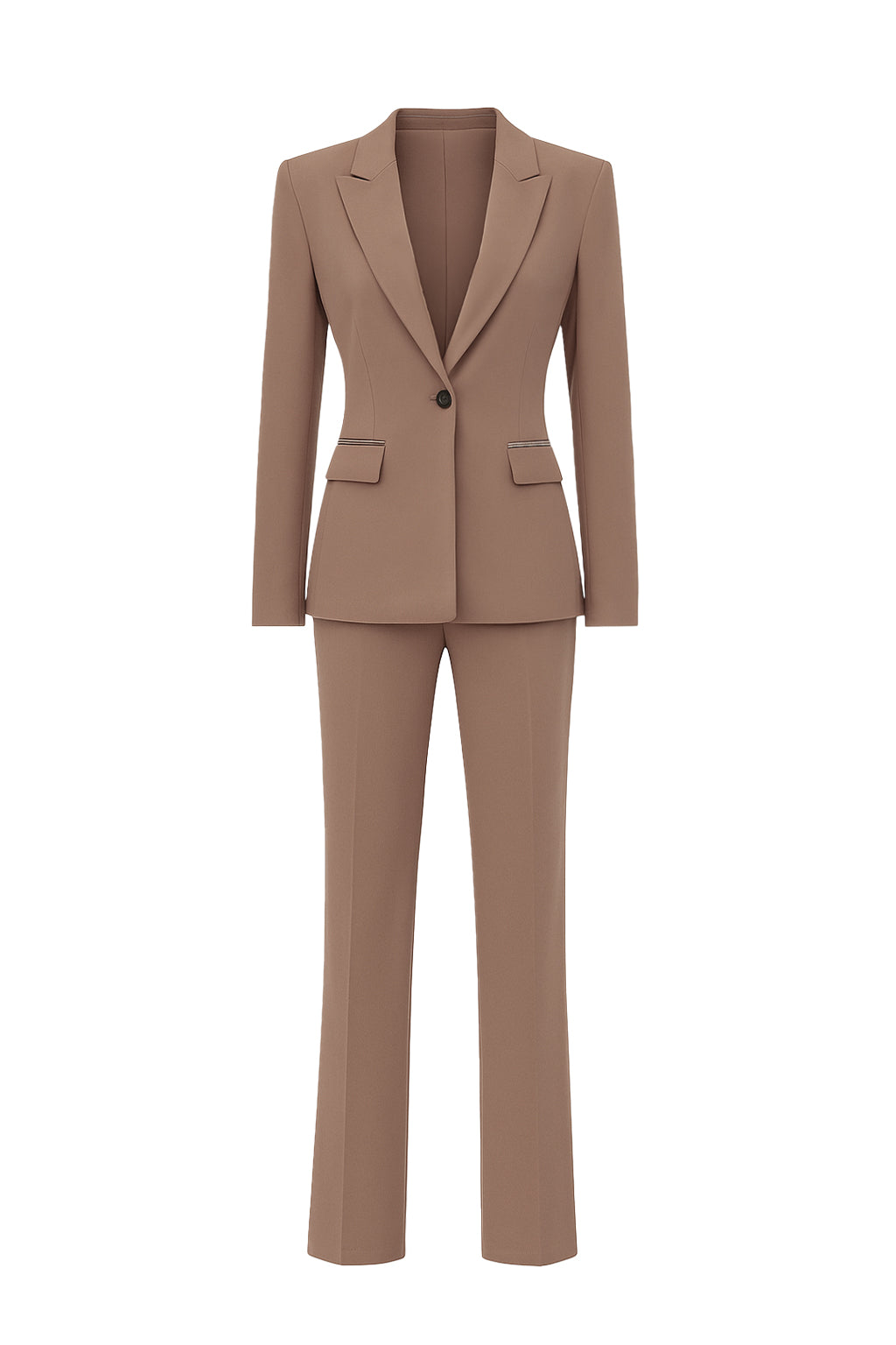 Woven Blazer With Rhinestone and Pants Set