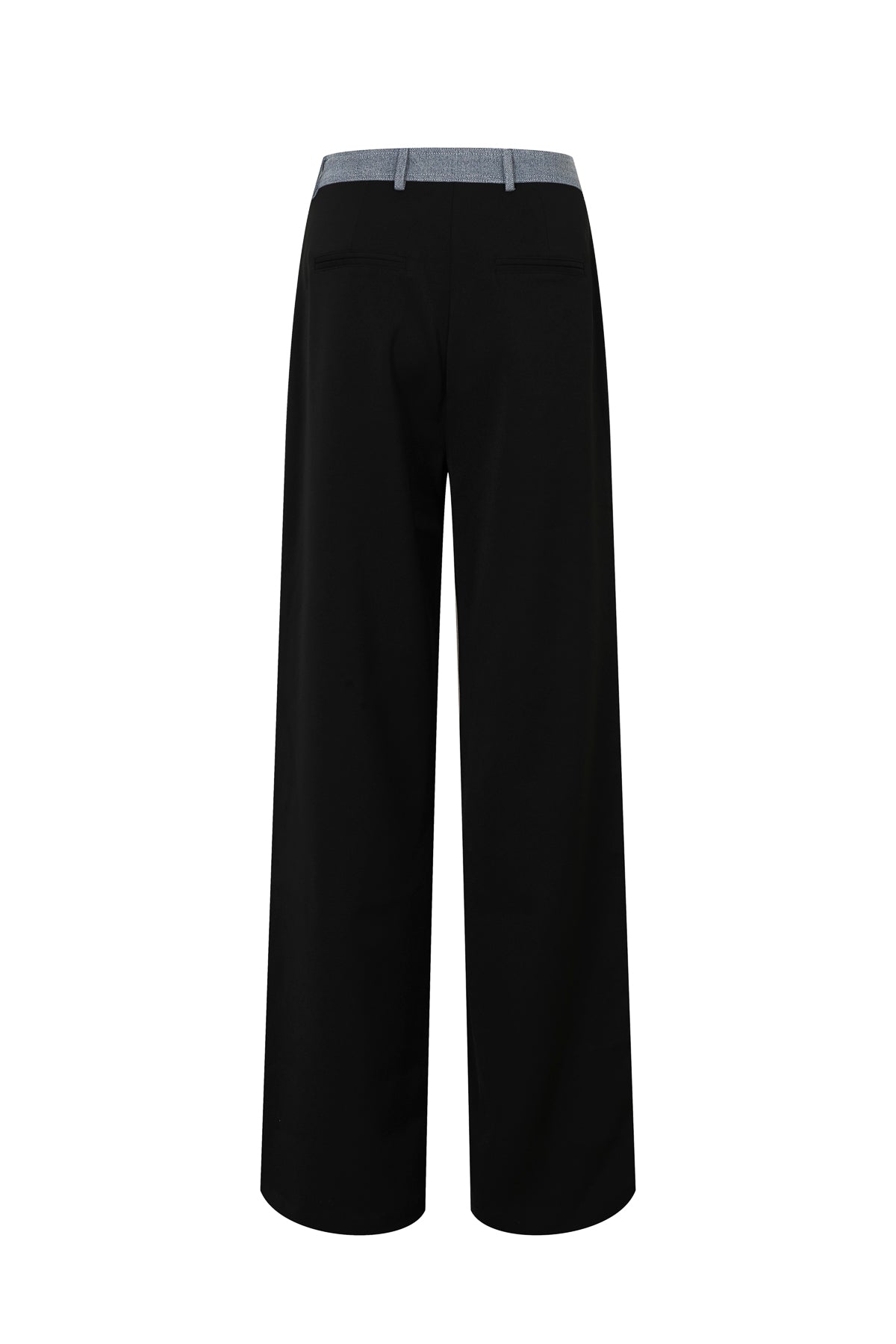 Two Becomes One Contrast Denim Pants