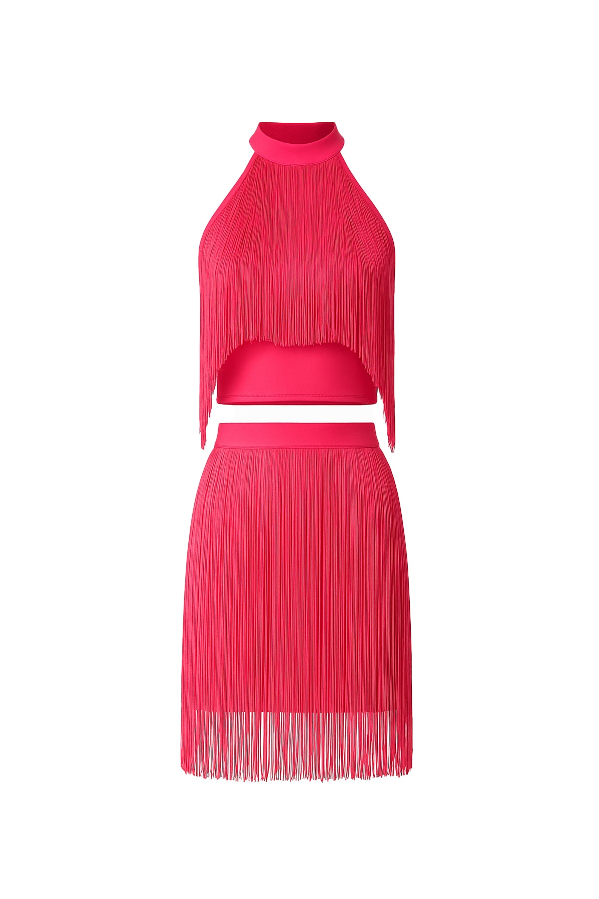 Dalia Bandage Fringe Halter Top & Mini Skirt Set