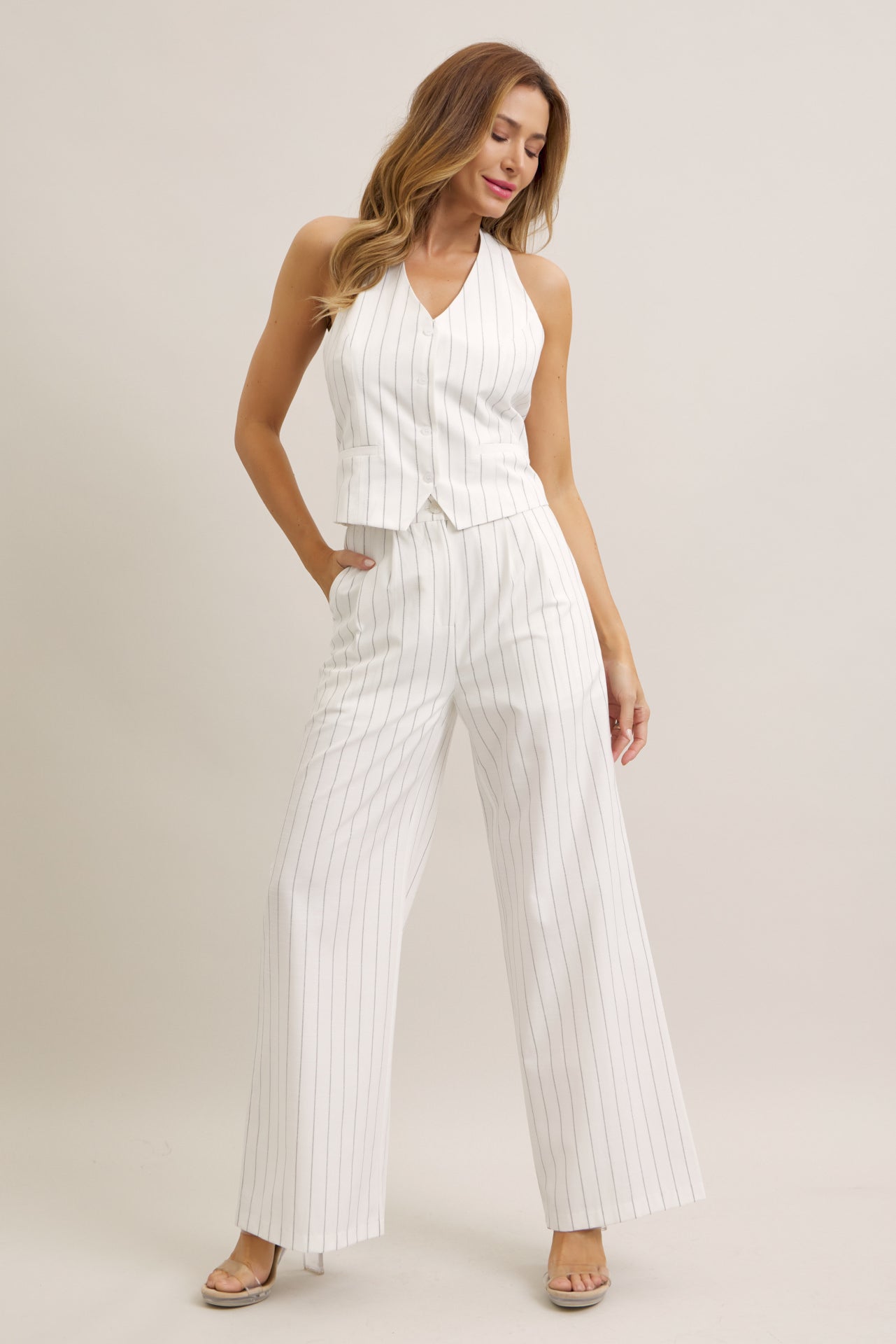 Mirella Vest and Wide Leg Pants Set