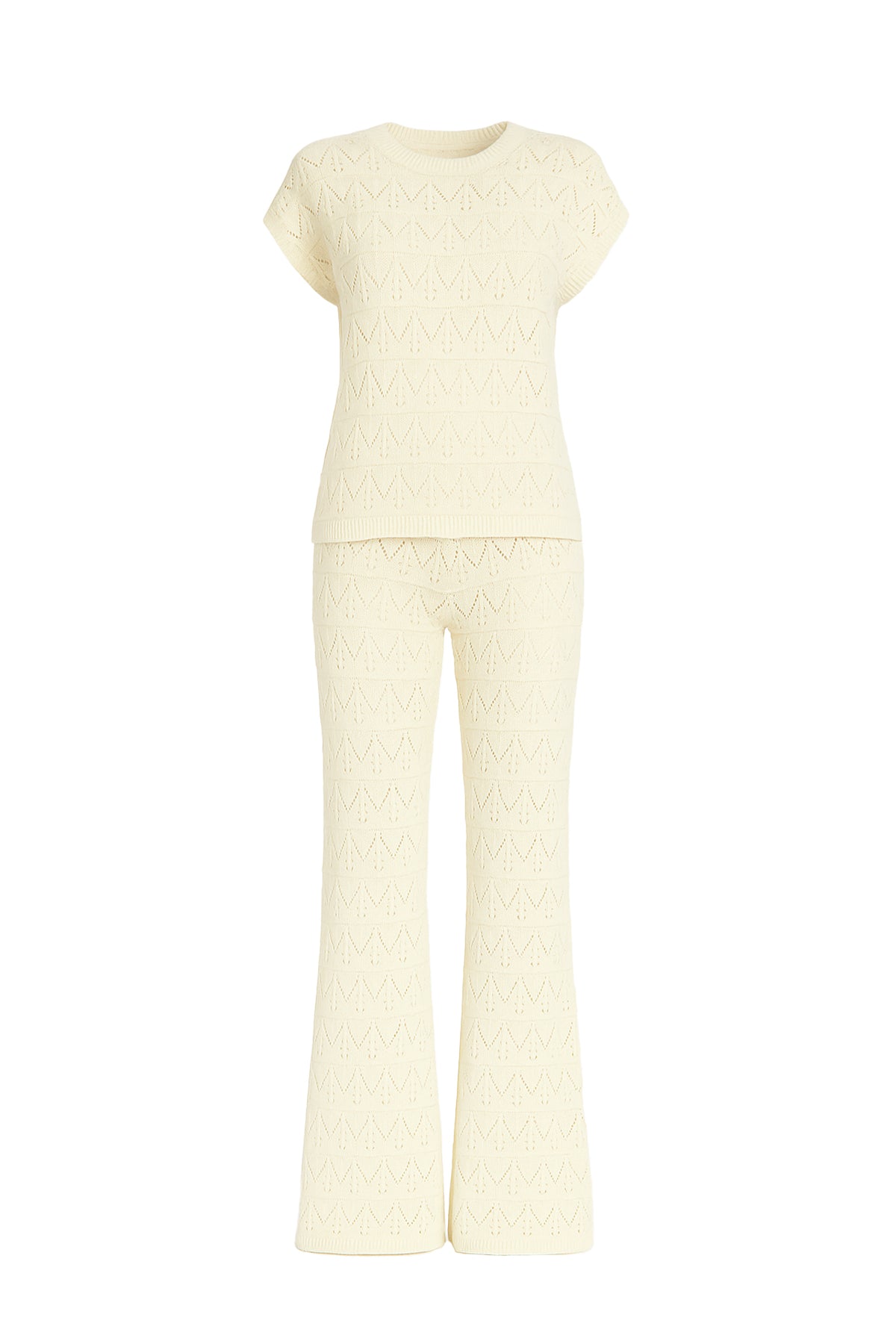 Coralyn Pointelle Short Sleeve & Pants Set