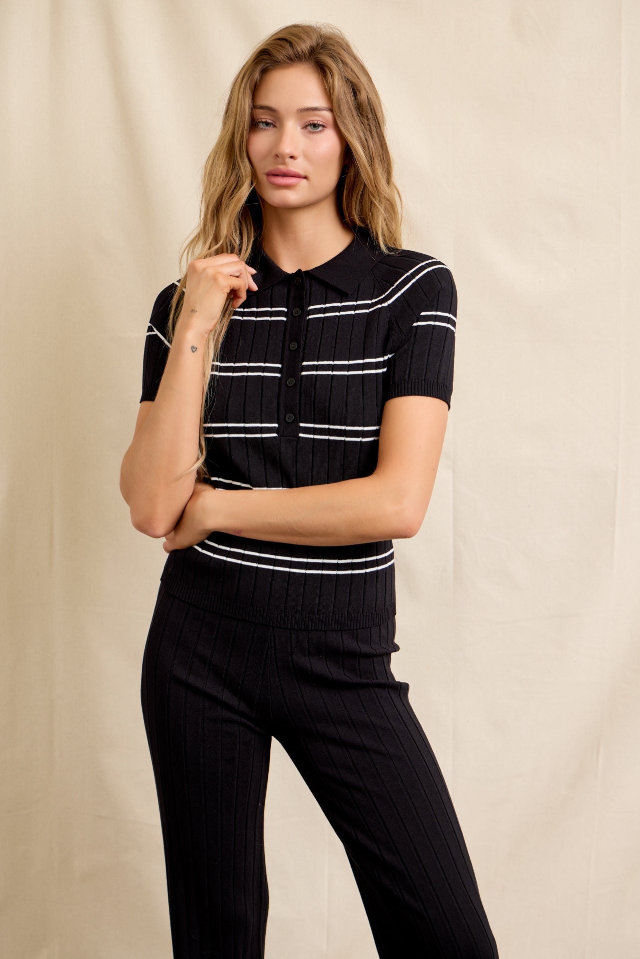Velora Comfort Stripe Top & Pants Wear