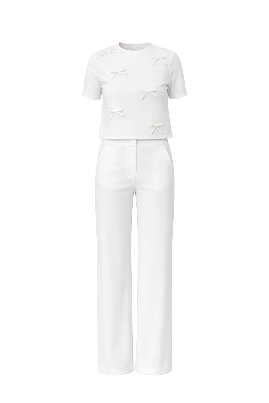 Charming Bows Short Sleeve Top & Pants Set