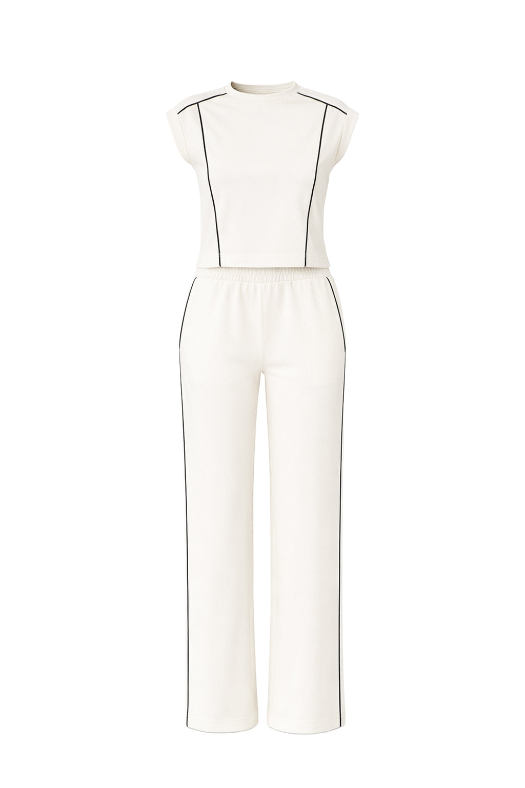 Jovie Piping Detail Top and Pants Sets