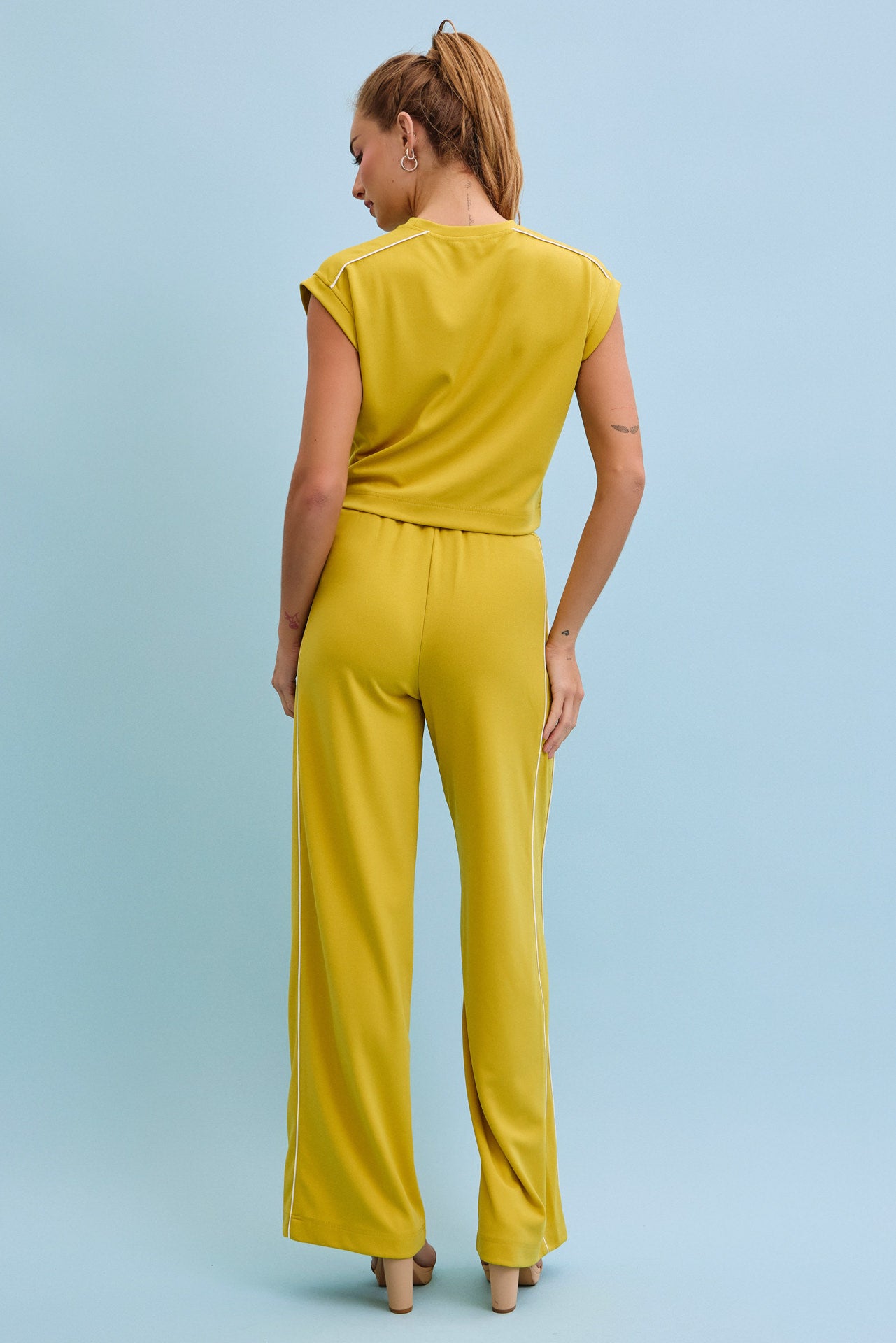 Jovie Piping Detail Top and Pants Sets