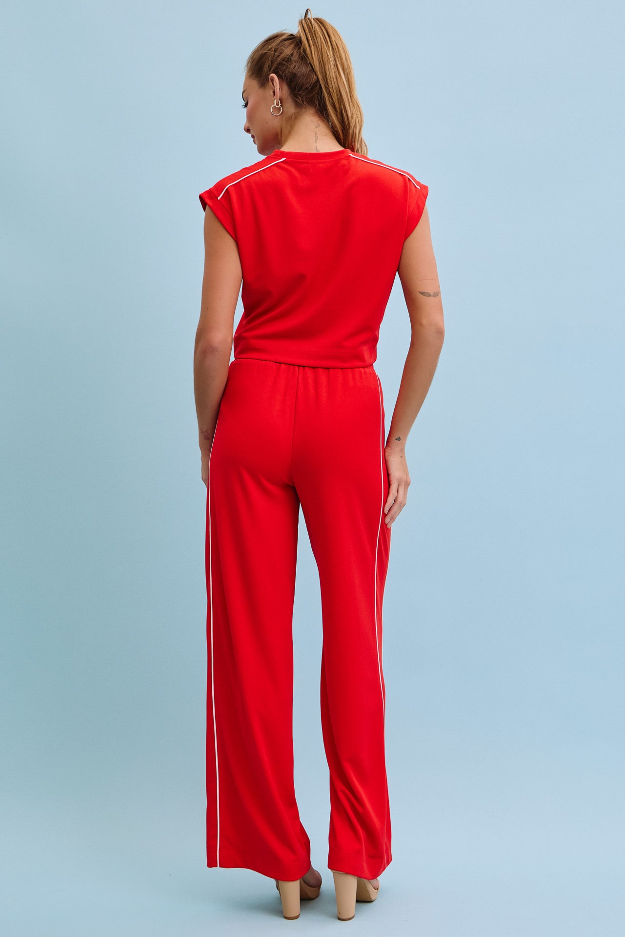 Jovie Piping Detail Top and Pants Sets