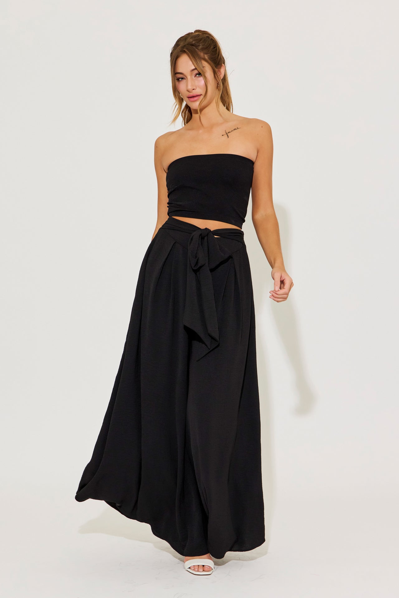 Adelaide Tie Front Wide Pants
