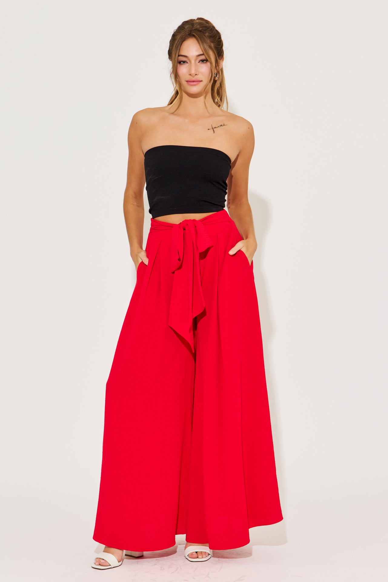 Adelaide Tie Front Wide Pants