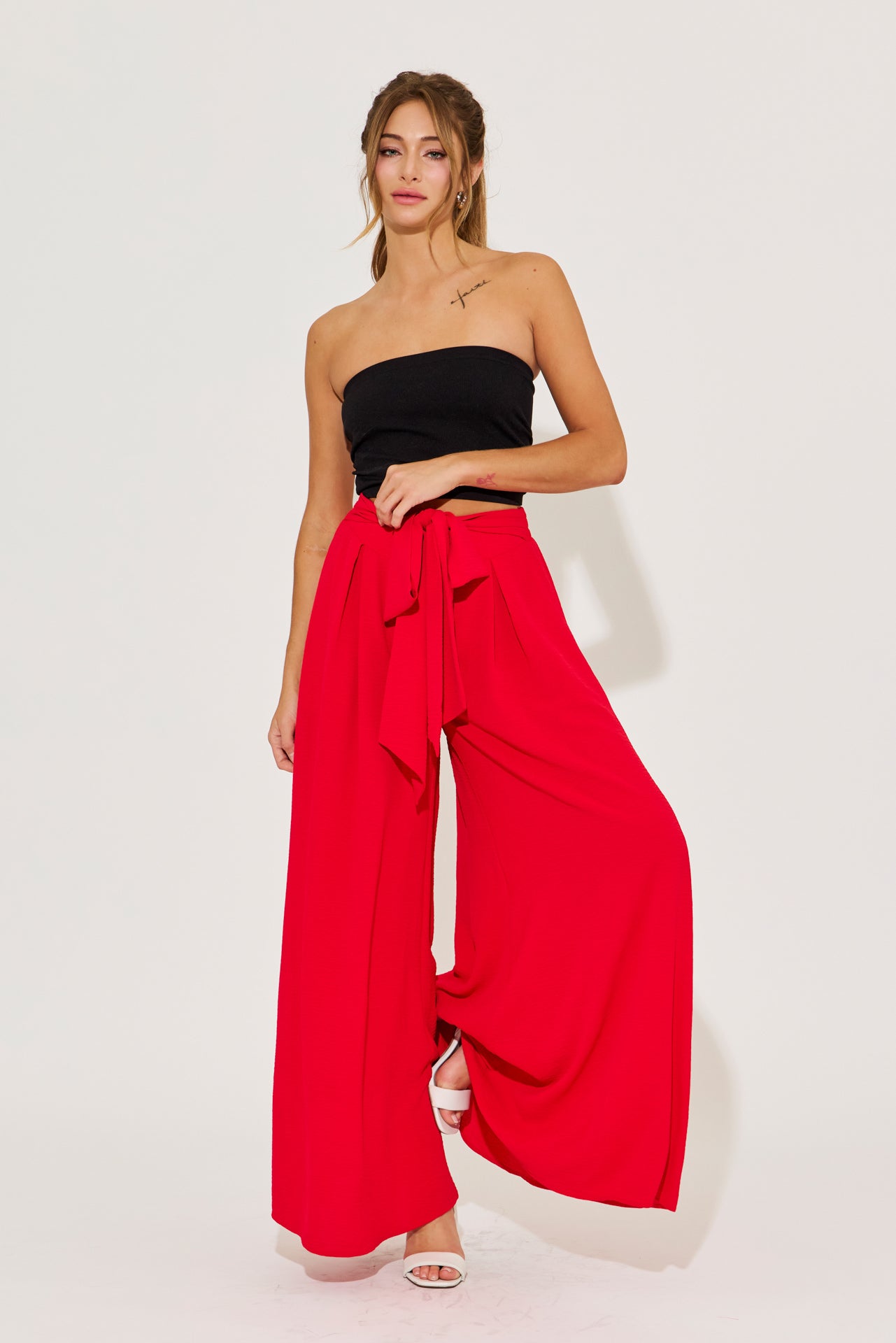 Adelaide Tie Front Wide Pants