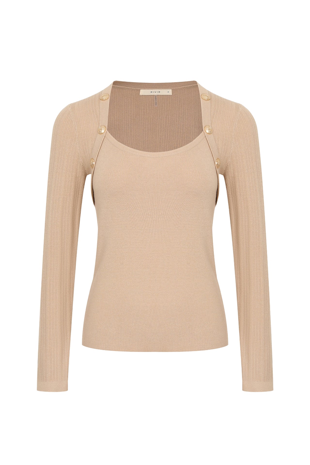 La Mode Knit Top With Buttons