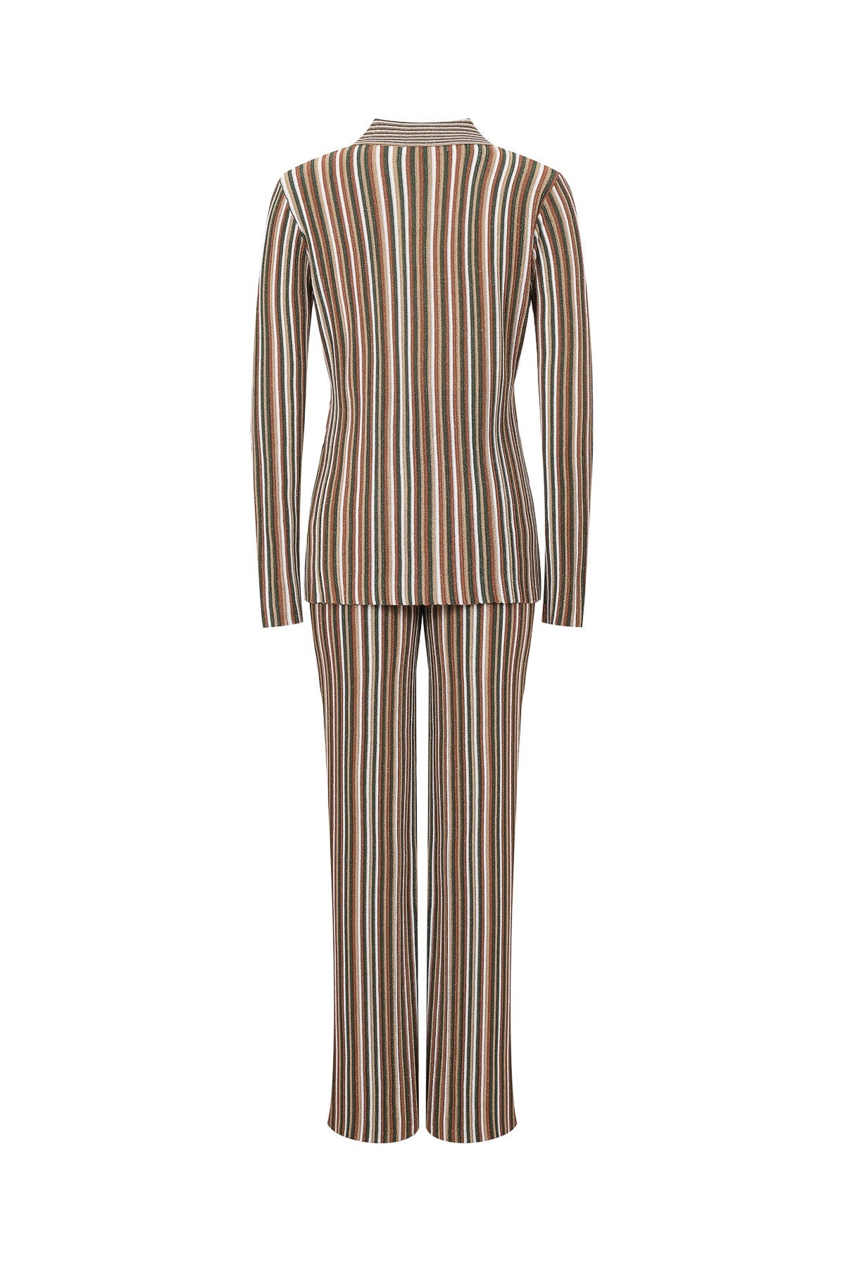 Caprière Long Sleeve Striped Knit Top with Pants Set