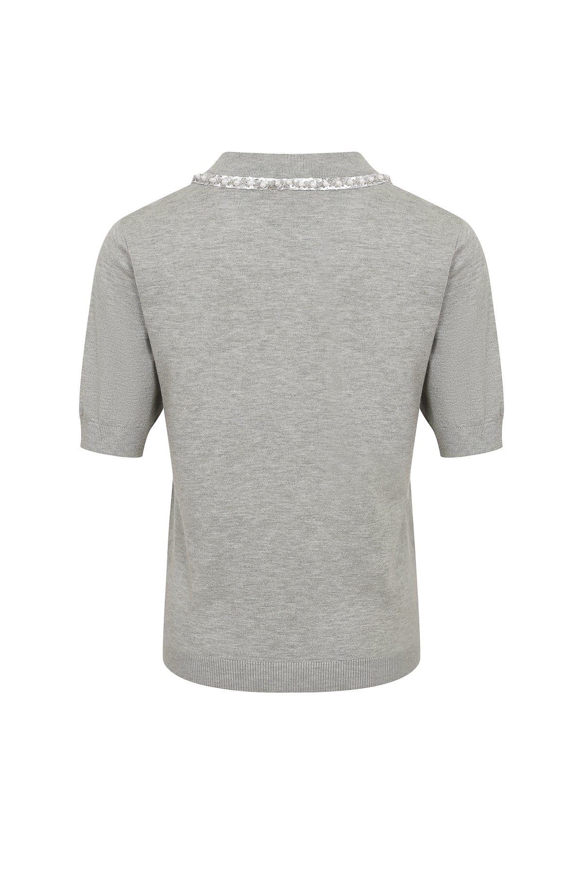 Sequin Pearl Kiss Knit Short Sleeve Top