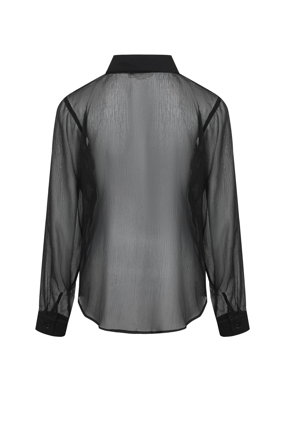 Yoryu Chiffon Shirt With Wave Texture Applique