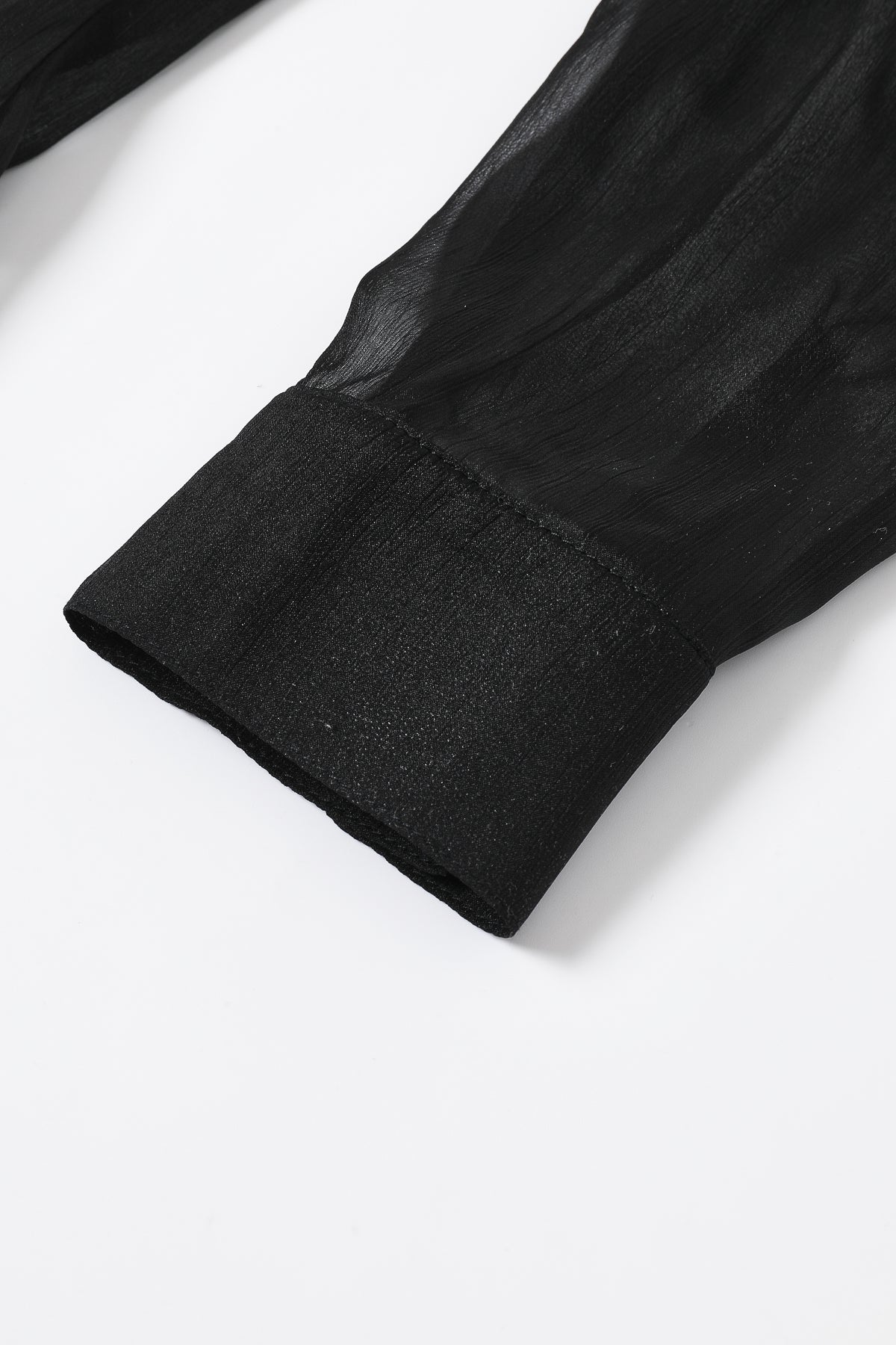 Yoryu Chiffon Shirt With Wave Texture Applique