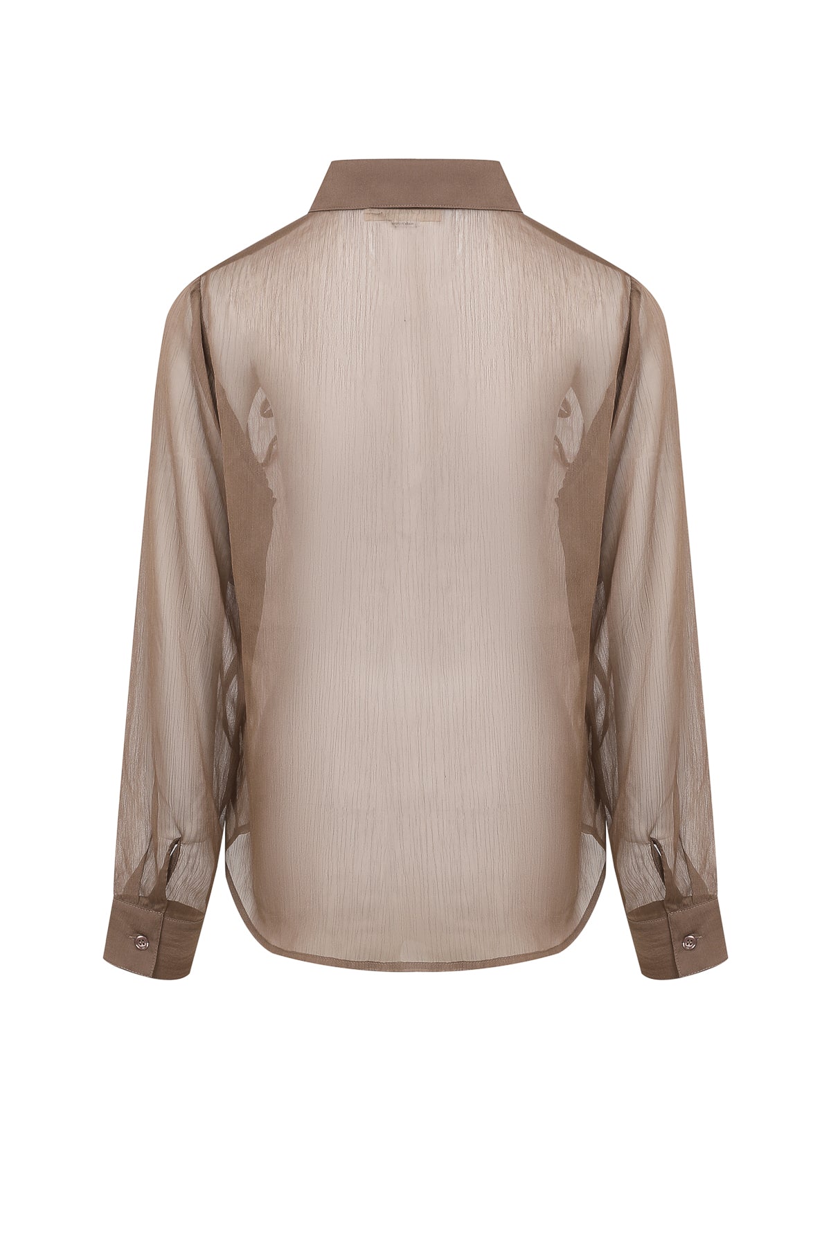 Yoryu Chiffon Shirt With Wave Texture Applique