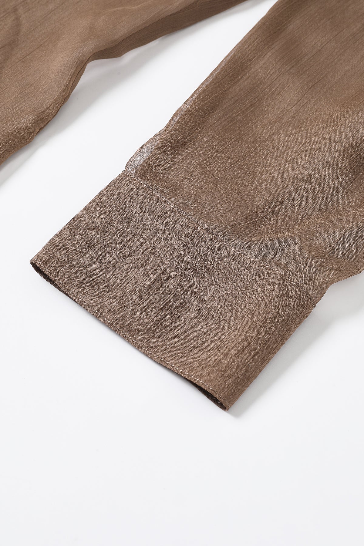 Yoryu Chiffon Shirt With Wave Texture Applique