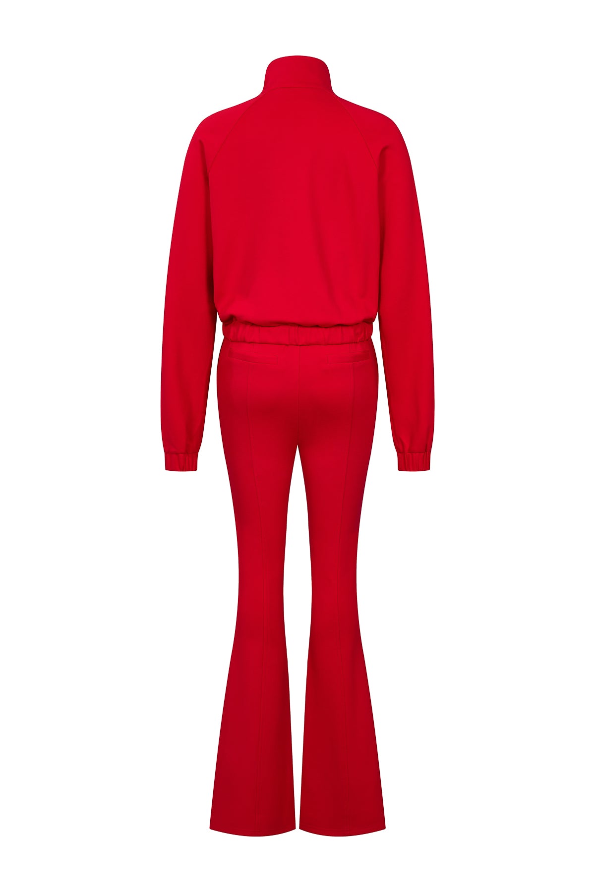 Simple Day Knit Track Jacket and Flare Pants Set