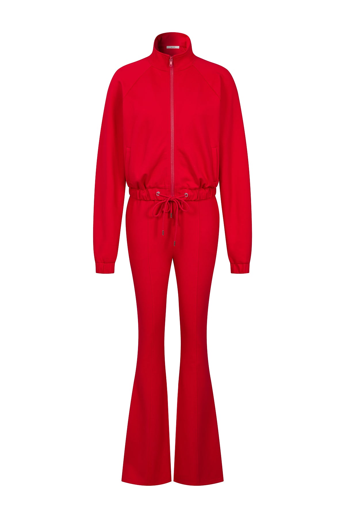 Simple Day Knit Track Jacket and Flare Pants Set