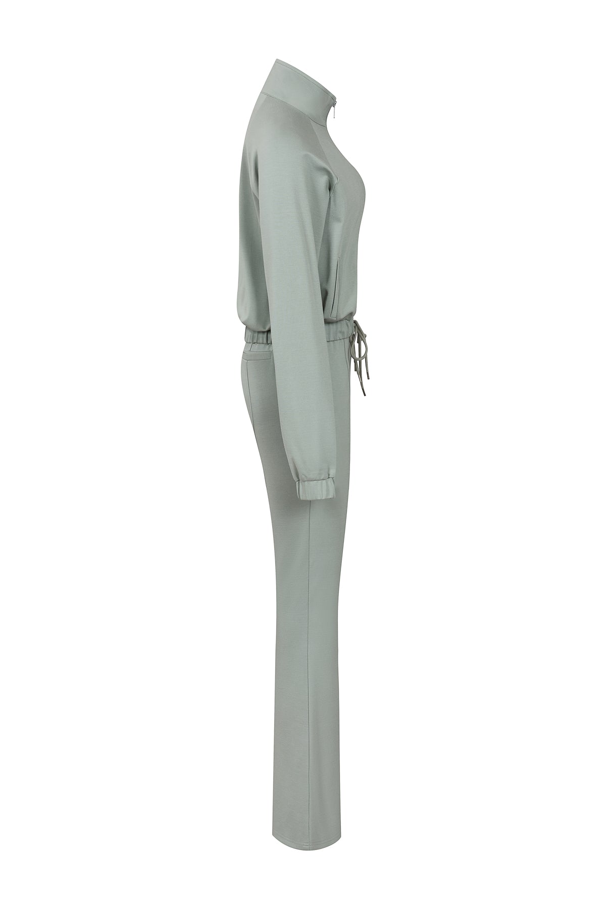Simple Day Knit Track Jacket and Flare Pants Set