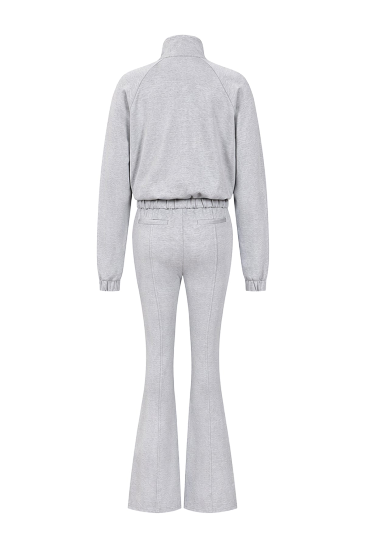 Simple Day Knit Track Jacket and Flare Pants Set