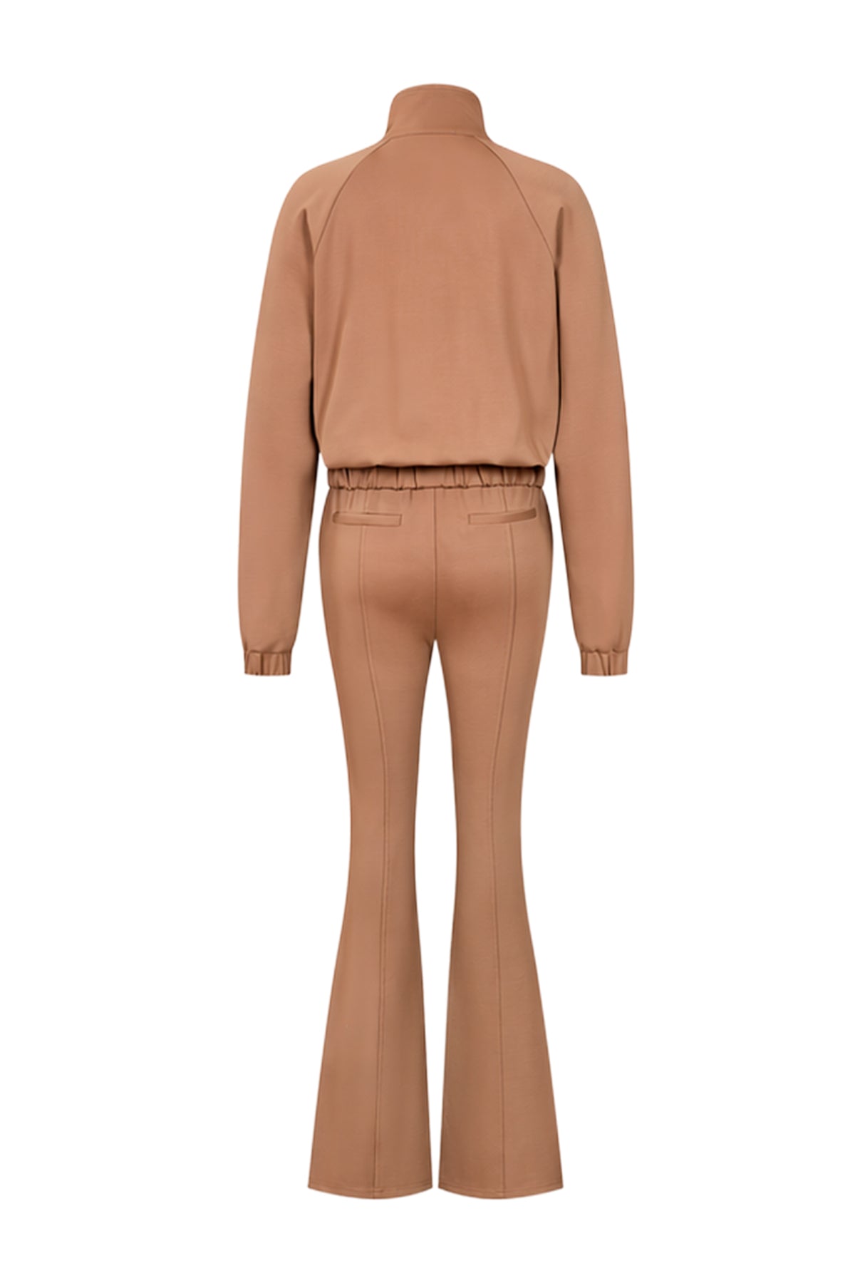 Simple Day Knit Track Jacket and Flare Pants Set