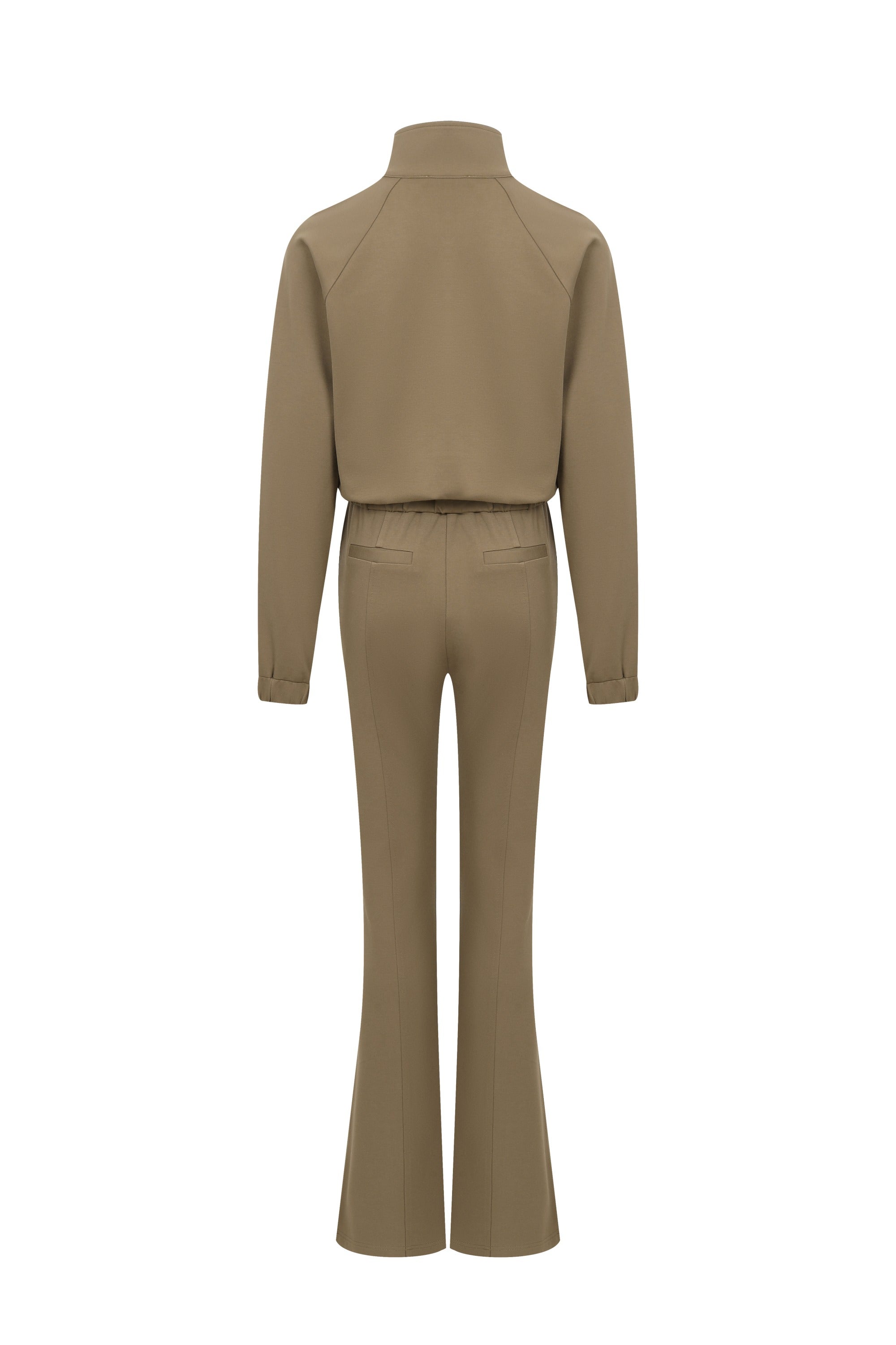Simple Day Knit Track Jacket and Flare Pants Set