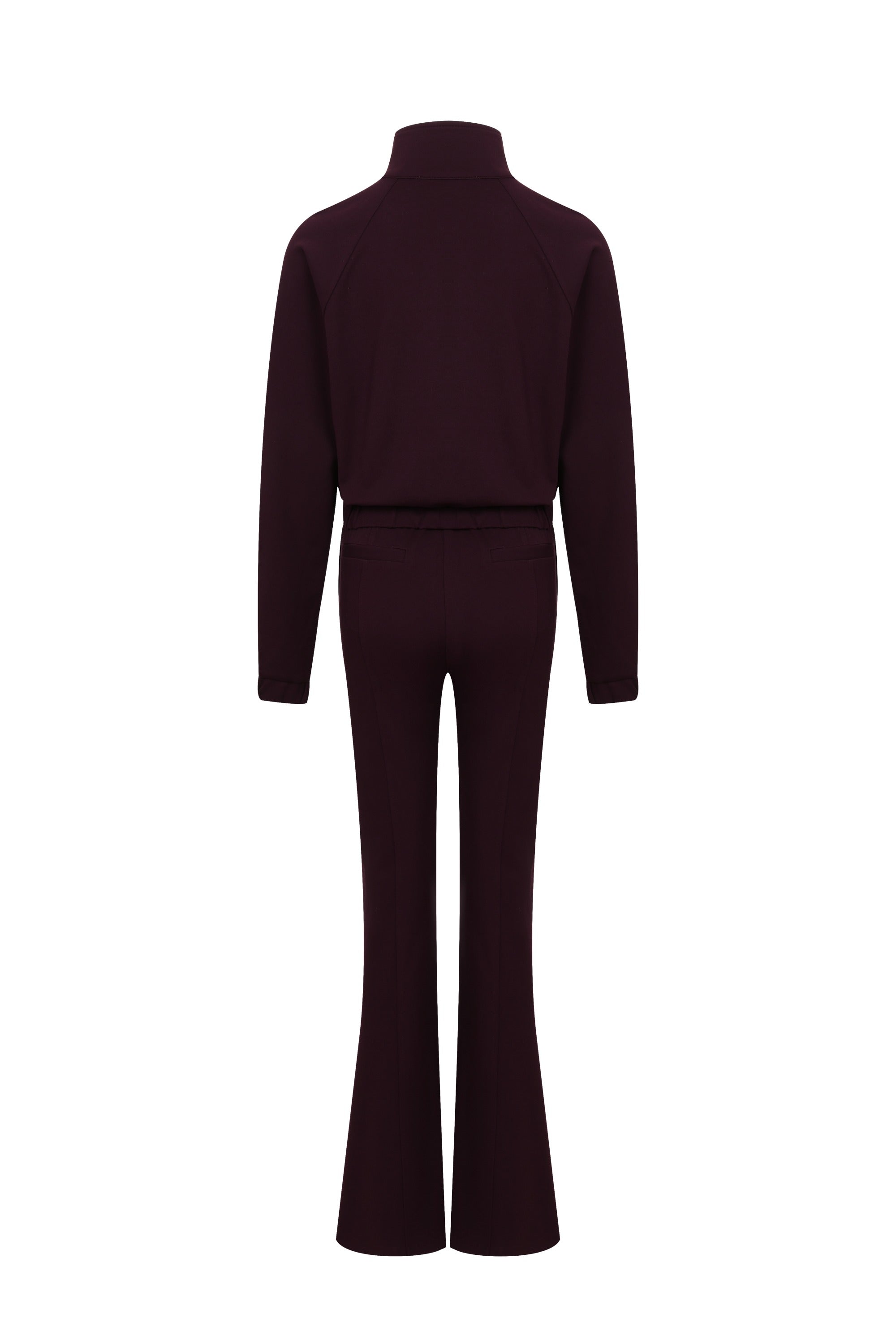 Simple Day Knit Track Jacket and Flare Pants Set
