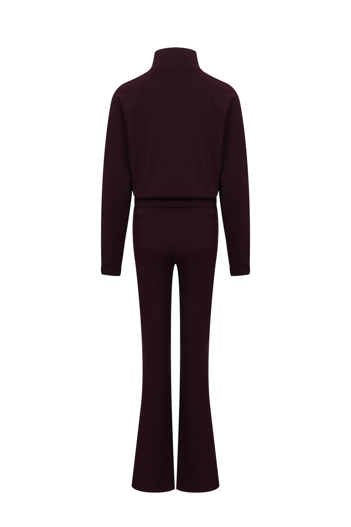 Simple Day Knit Track Jacket and Flare Pants Set