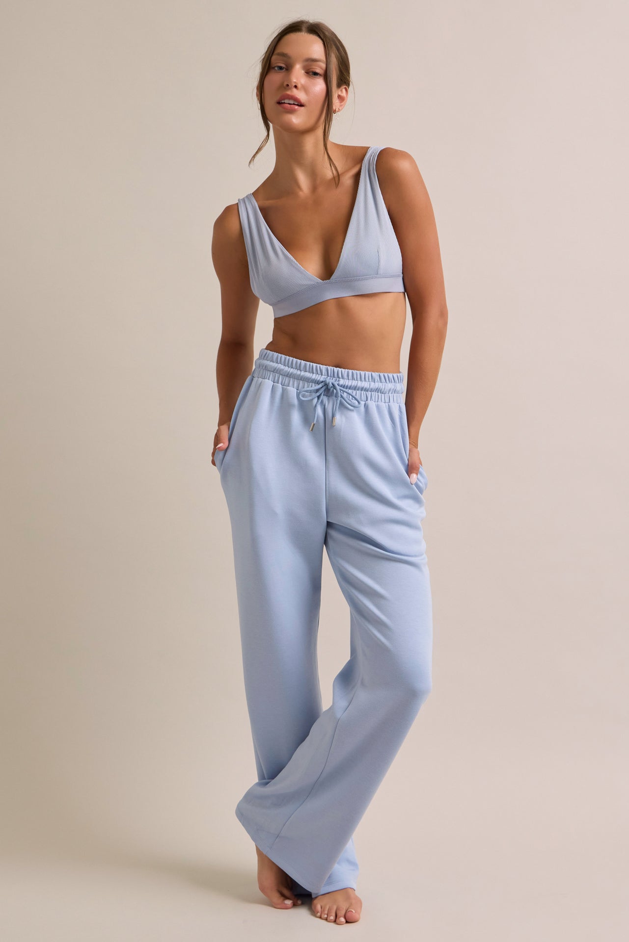 Knit Hoodie Jacket and Sweat Pants Set