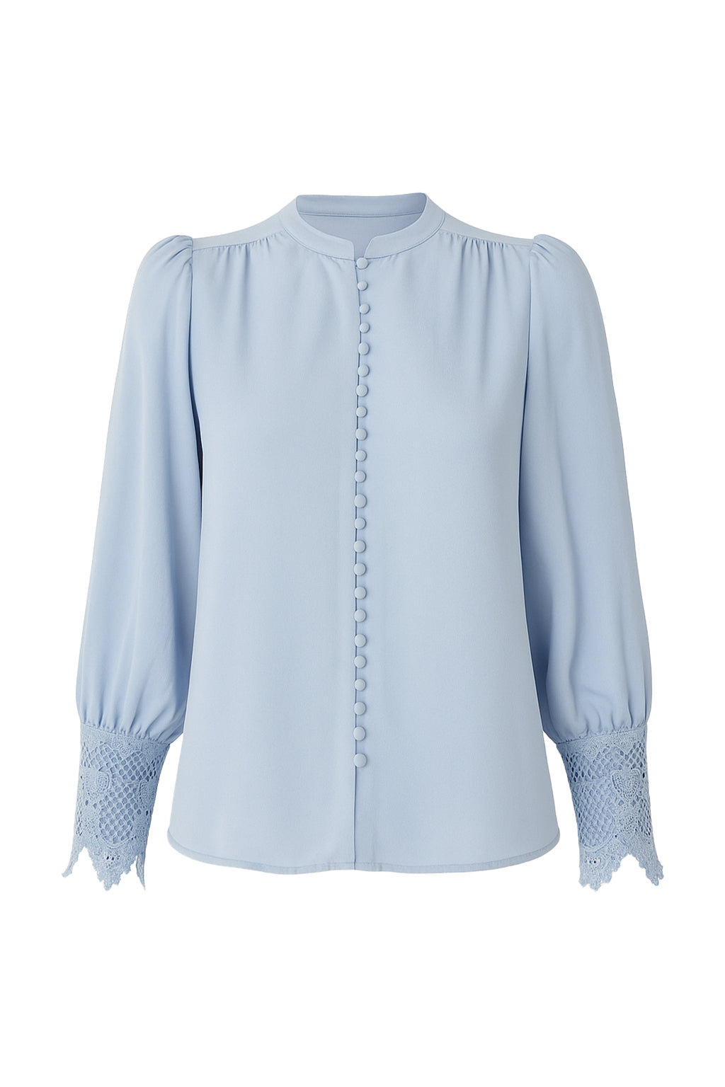 Perfect Vibes Button Down Blouse with Lace Cuffs