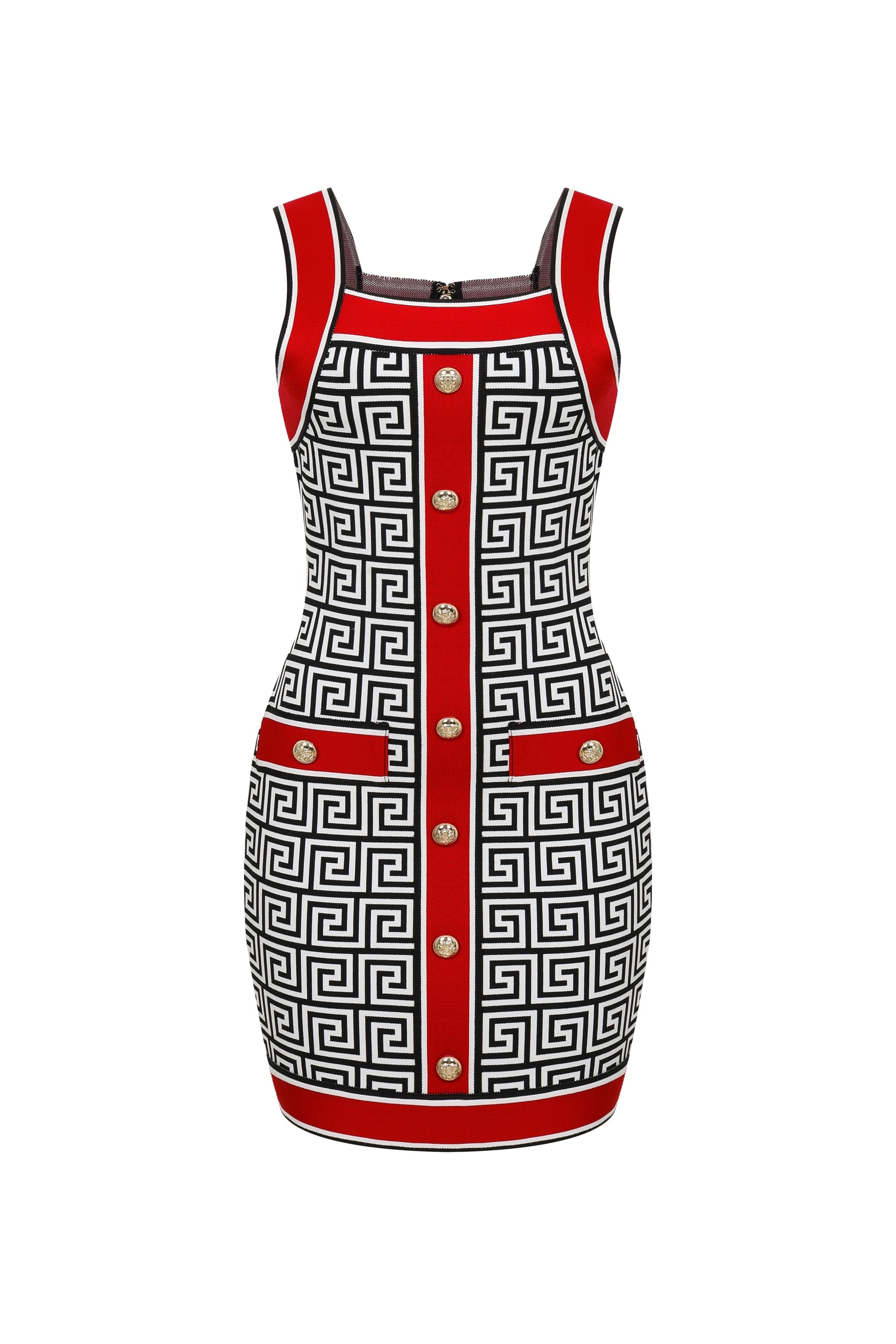 Cassia Bandage Print Sleeveless Mini Dress