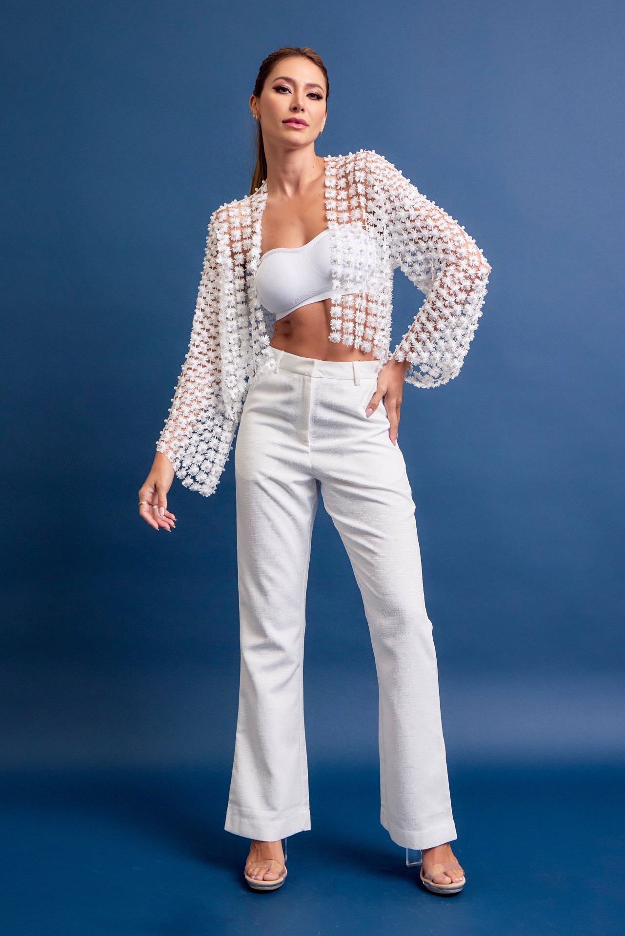 Set On You Pearl Crochet Flower Cardigan