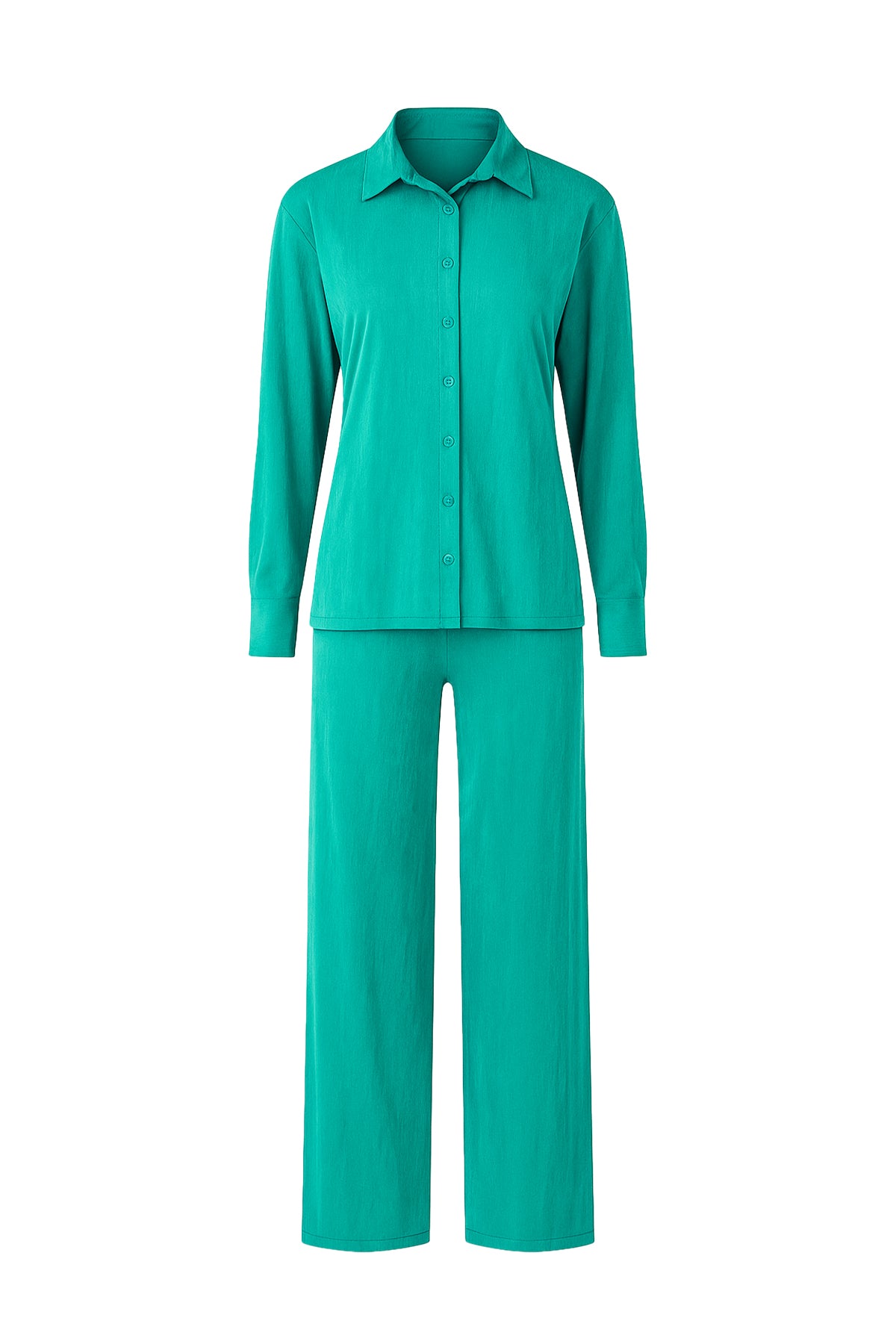 Knit Button Down Shirt and Pants Set
