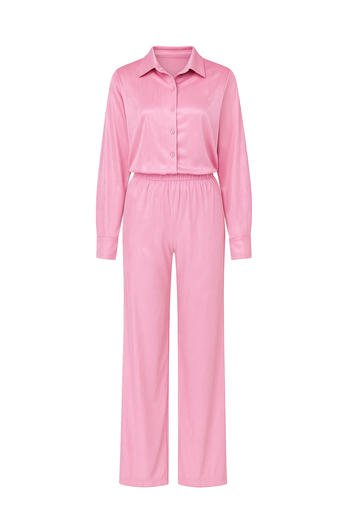 Knit Button Down Shirt and Pants Set