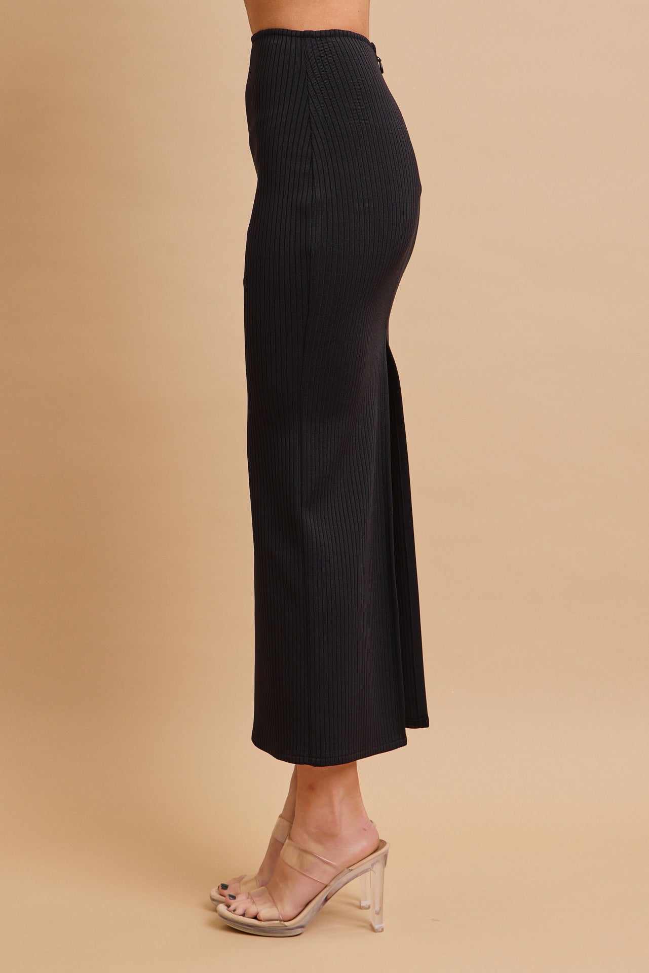Crystal Buckle Bliss Knit Cardigan and Maxi Front Slit Skirt Set